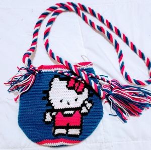 Handmade Crochet Hello Kitty‎ Mini Bucket Bag